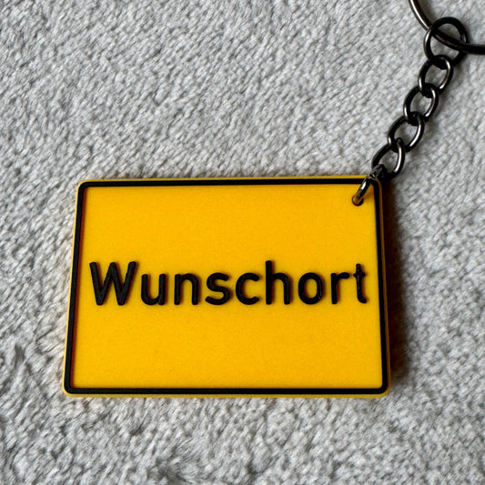 Ortsschild Schlüsselanhänger – Dein Wunschort