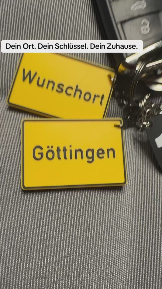 Ortsschild Schlüsselanhänger – Dein Wunschort
